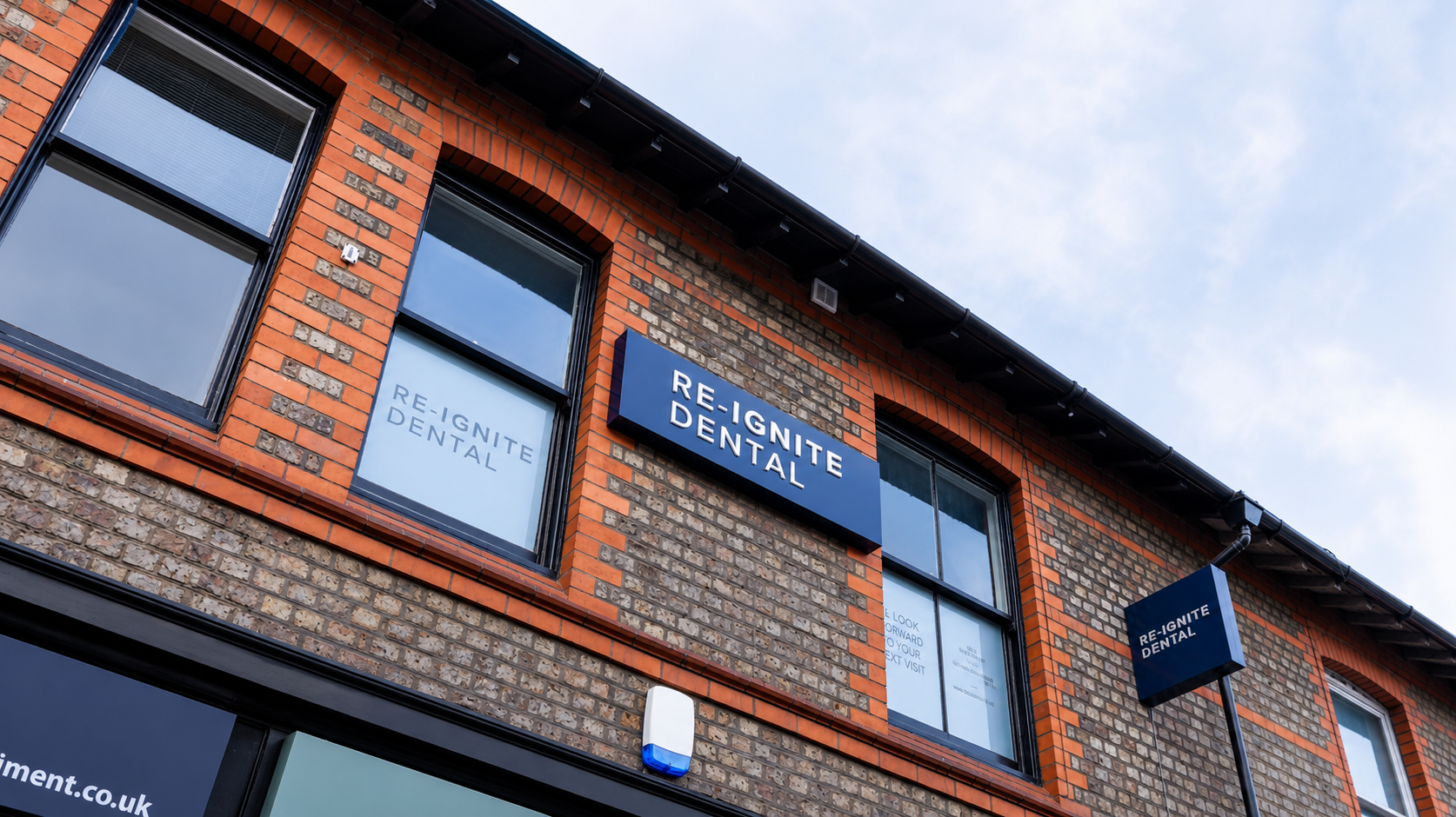Re-Ignite Dental exterior signage on Broomfield Lane, Hale